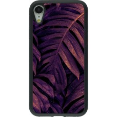 iPhone XR Case Hülle - Silikon schwarz Purple Light Leaves