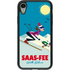 iPhone XR Case Hülle - Silikon schwarz Saas-Fee Ski Downhill