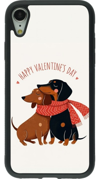 iPhone XR Case Hülle - Silikon schwarz Saint Valentines Day 26 Happy Valentine