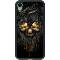 Coque iPhone XR - Silicone rigide noir Skull 02