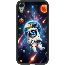 iPhone XR Case Hülle - Silikon schwarz VR SpaceCat Odyssee