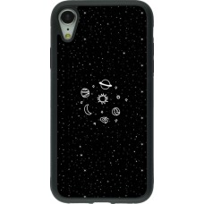 Coque iPhone XR - Silicone rigide noir Space Doodle