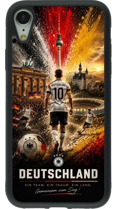 iPhone XR Case Hülle - Silikon schwarz Fussball Deutschland splash 2026