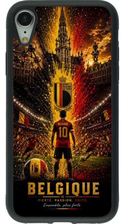 iPhone XR Case Hülle - Silikon schwarz Fussball Belgien splash 2026