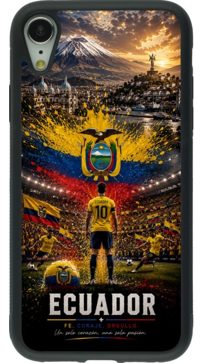 iPhone XR Case Hülle - Silikon schwarz Fussball Ecuador splash 2026