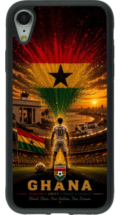 iPhone XR Case Hülle - Silikon schwarz Fussball Ghana splash 2026
