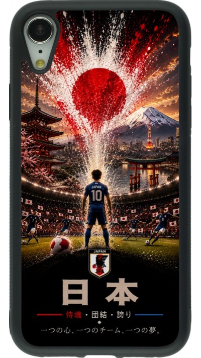 iPhone XR Case Hülle - Silikon schwarz Fussball Japan splash 2026
