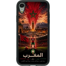 iPhone XR Case Hülle - Silikon schwarz Fussball Marokko splash 2026