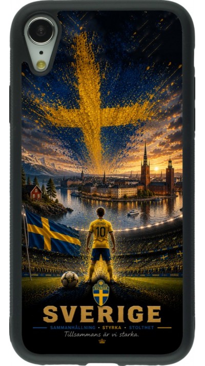 iPhone XR Case Hülle - Silikon schwarz Fussball Schweden splash 2026