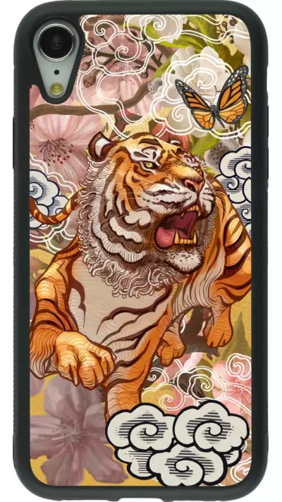 iPhone XR Case Hülle - Silikon schwarz Spring 23 japanese tiger