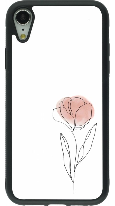 iPhone XR Case Hülle - Silikon schwarz Spring 23 minimalist flower