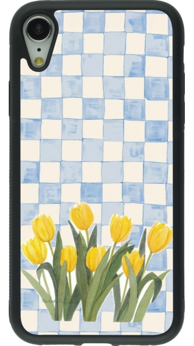 iPhone XR Case Hülle - Silikon schwarz Blue vichy tulips 2026