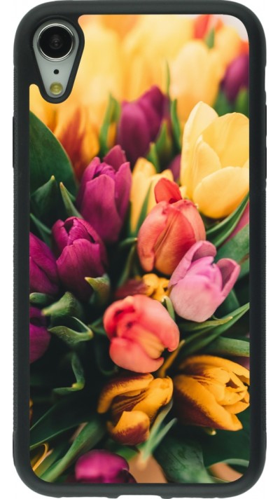 iPhone XR Case Hülle - Silikon schwarz Bouquet of tulips 2026