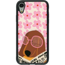 iPhone XR Case Hülle - Silikon schwarz Dog with newspaper 2026