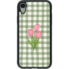 iPhone XR Case Hülle - Silikon schwarz Green vichy tulips 2026