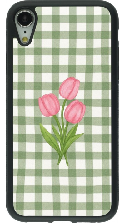 iPhone XR Case Hülle - Silikon schwarz Green vichy tulips 2026