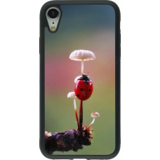 iPhone XR Case Hülle - Silikon schwarz Ladybird on a mushroom 2026
