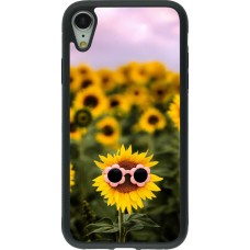 iPhone XR Case Hülle - Silikon schwarz Sunflower with glasses 2026