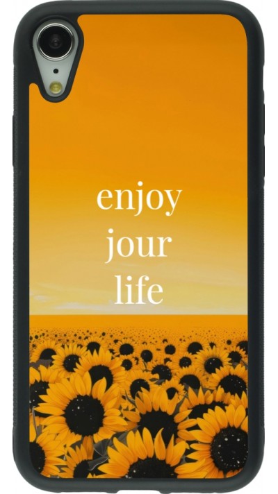 iPhone XR Case Hülle - Silikon schwarz Summer 2025 Enjoy your life