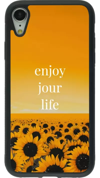iPhone XR Case Hülle - Silikon schwarz Summer 2025 Enjoy your life