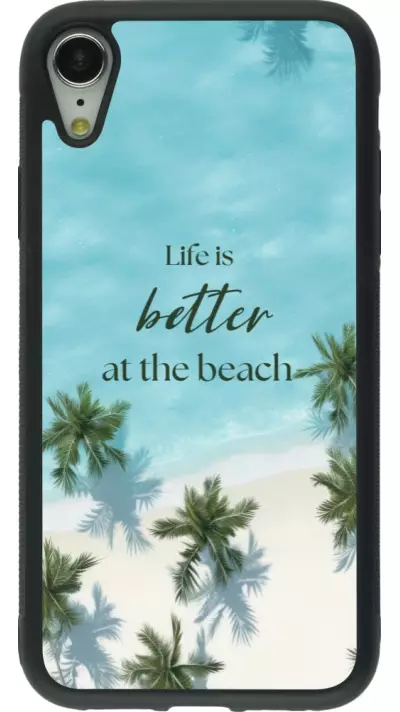 iPhone XR Case Hülle - Silikon schwarz Summer 2025 Life is better at the beach