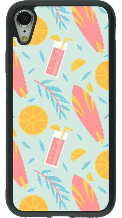 iPhone XR Case Hülle - Silikon schwarz Summer 2025 Pattern citron