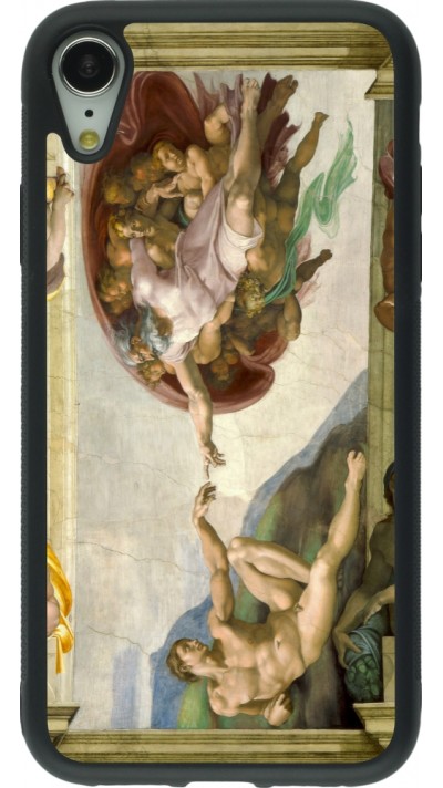 iPhone XR Case Hülle - Silikon schwarz Kunstbild - Die Erschaffung Adams - Michelangelo