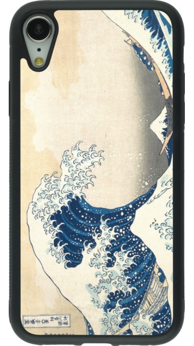iPhone XR Case Hülle - Silikon schwarz Kunstbild - Die große Welle vor Kanagawa - Hokusai