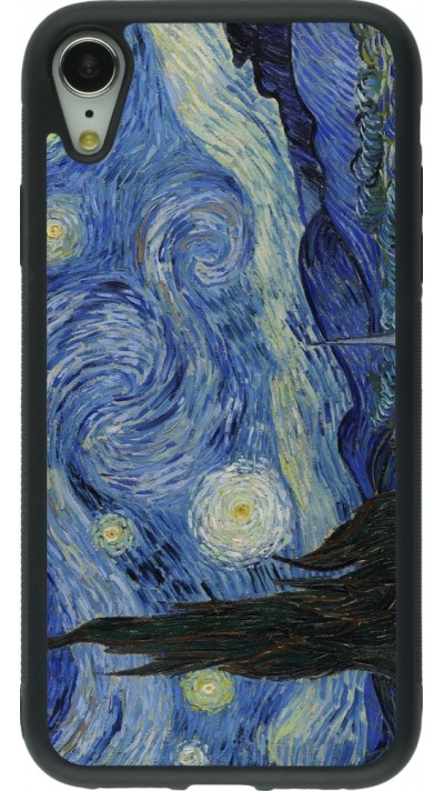iPhone XR Case Hülle - Silikon schwarz Kunstbild - Sternennacht - Van Gogh