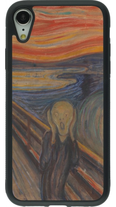 iPhone XR Case Hülle - Silikon schwarz Kunstbild - Der Schrei - Edvard Munch