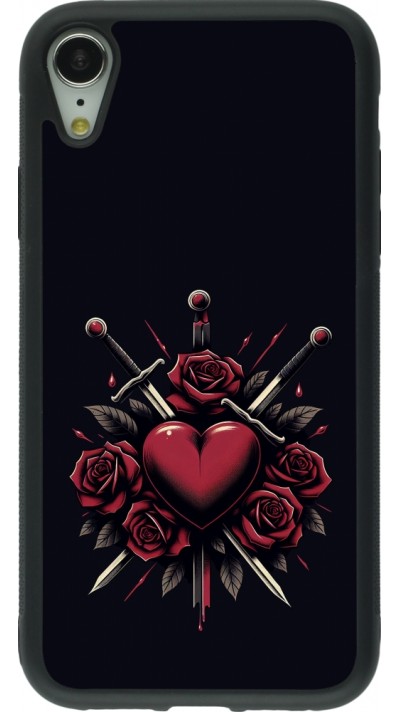 iPhone XR Case Hülle - Silikon schwarz Valentine 2024 gothic love