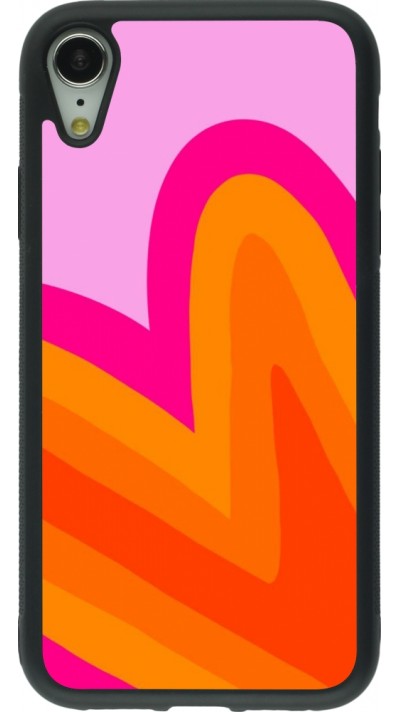 iPhone XR Case Hülle - Silikon schwarz Valentine 2024 heart gradient