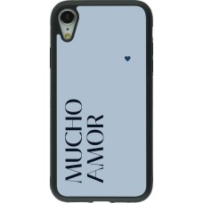 iPhone XR Case Hülle - Silikon schwarz Valentine 2024 mucho amor azul