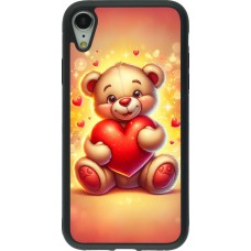 iPhone XR Case Hülle - Silikon schwarz Valentin 2024 Teddy Liebe