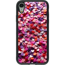 iPhone XR Case Hülle - Silikon schwarz Valentin 2025 Konfetti