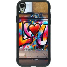 iPhone XR Case Hülle - Silikon schwarz Valentin 2025 Liebe U Tag