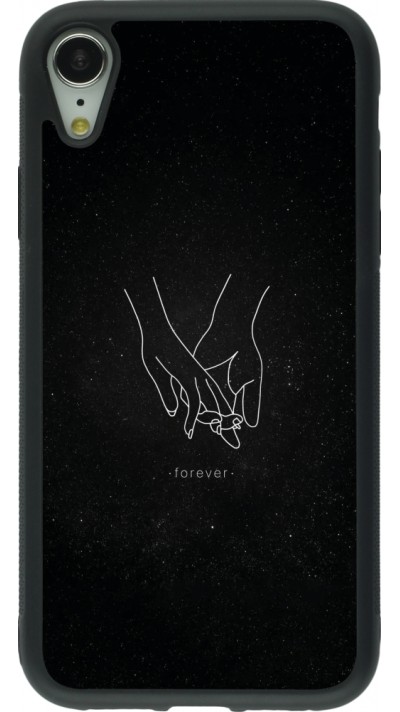 iPhone XR Case Hülle - Silikon schwarz Valentine 2023 hands forever
