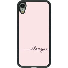 iPhone XR Case Hülle - Silikon schwarz Valentine 2023 i love you writing