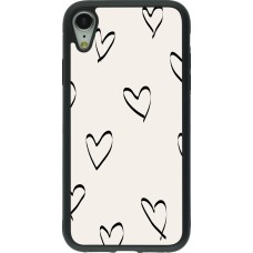 iPhone XR Case Hülle - Silikon schwarz Valentine 2023 minimalist hearts