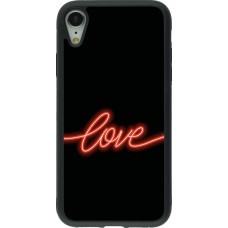iPhone XR Case Hülle - Silikon schwarz Valentine 2023 neon love