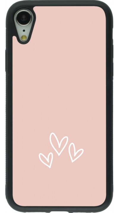 iPhone XR Case Hülle - Silikon schwarz Valentine 2023 three minimalist hearts