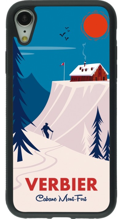 iPhone XR Case Hülle - Silikon schwarz Verbier Cabane Mont-Fort