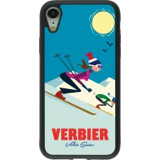 iPhone XR Case Hülle - Silikon schwarz Verbier Ski Downhill
