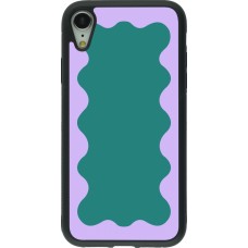 iPhone XR Case Hülle - Silikon schwarz Wavy Rectangle Green Purple