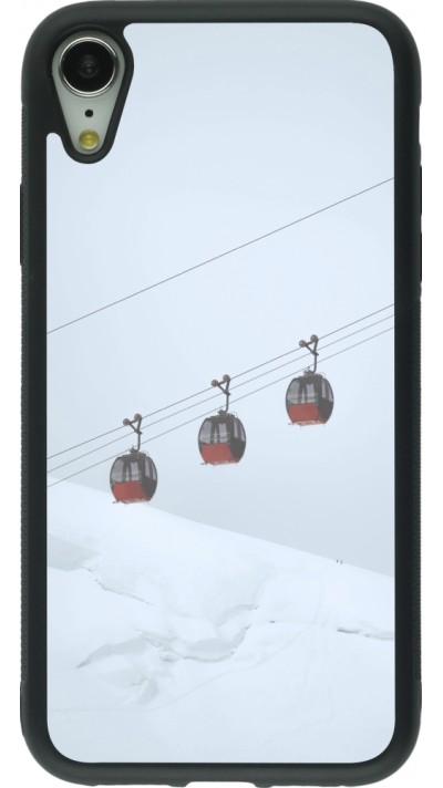 iPhone XR Case Hülle - Silikon schwarz Winter 22 ski lift