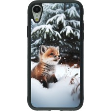 iPhone XR Case Hülle - Silikon schwarz Weihnachten 2023 Fuechslein Tanne