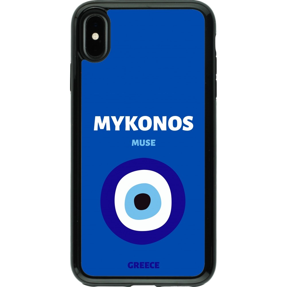 iPhone Xs Max Case Hülle - Hybrid Armor schwarz Pop Summer Destination Mykonos