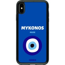 iPhone Xs Max Case Hülle - Hybrid Armor schwarz Pop Summer Destination Mykonos