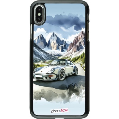 iPhone Xs Max Case Hülle - Porsche 911 Berg Aquarell