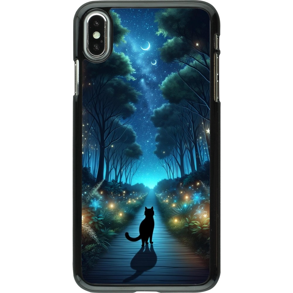 iPhone Xs Max Case Hülle - Schwarze Katze Spaziergang